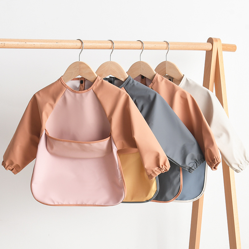 Bib Long Sleeve - Babadores pu de manga comprida para