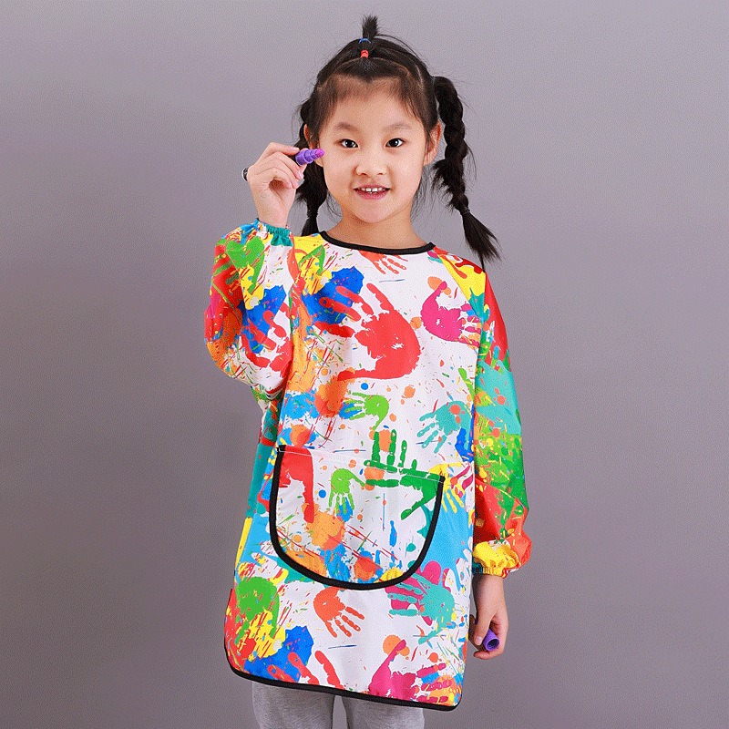 Bib Long Sleeve - Avental de Arte Impermeável para Crianças