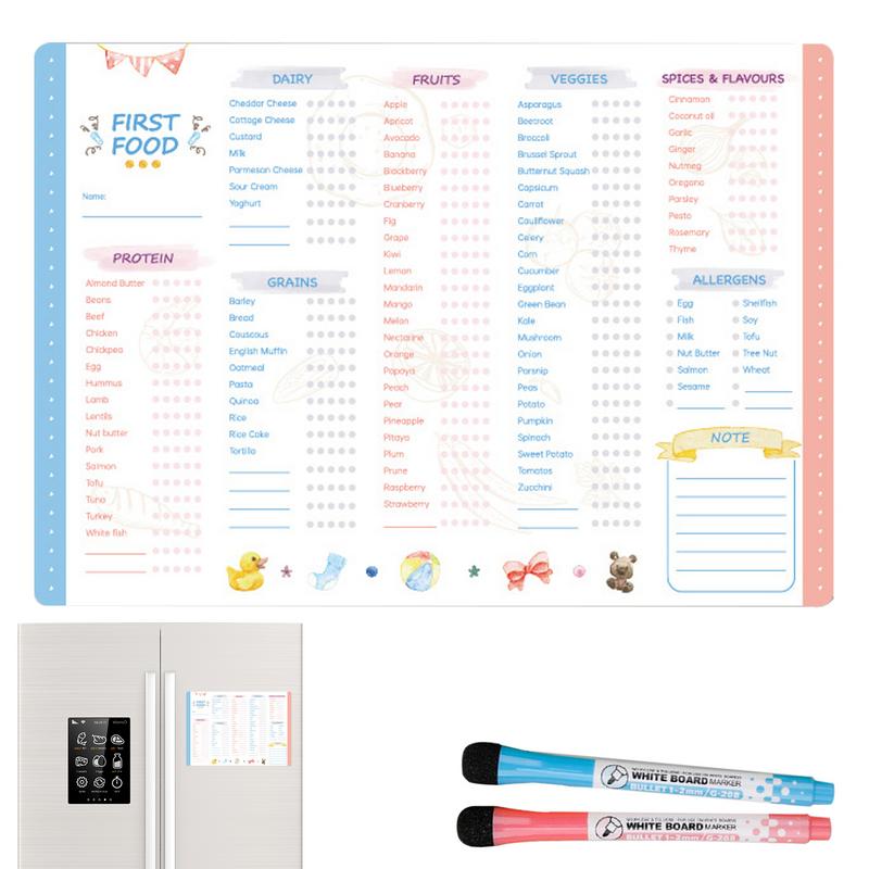Baby Food Checklist - Lista de verificação reutilizável para primeiros