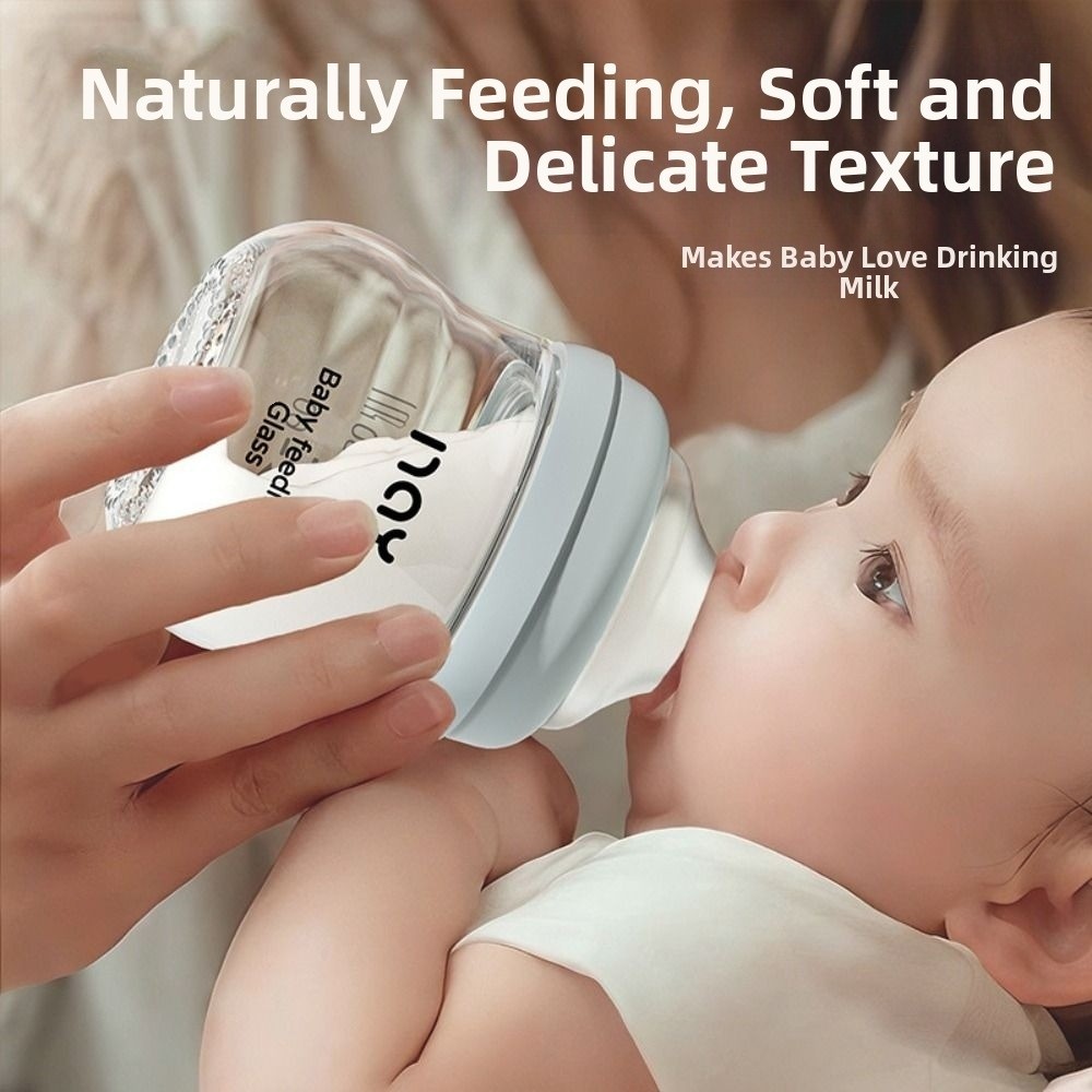Baby Food Containers Glass - Garrafa de bebê de vidro anti-flatulência