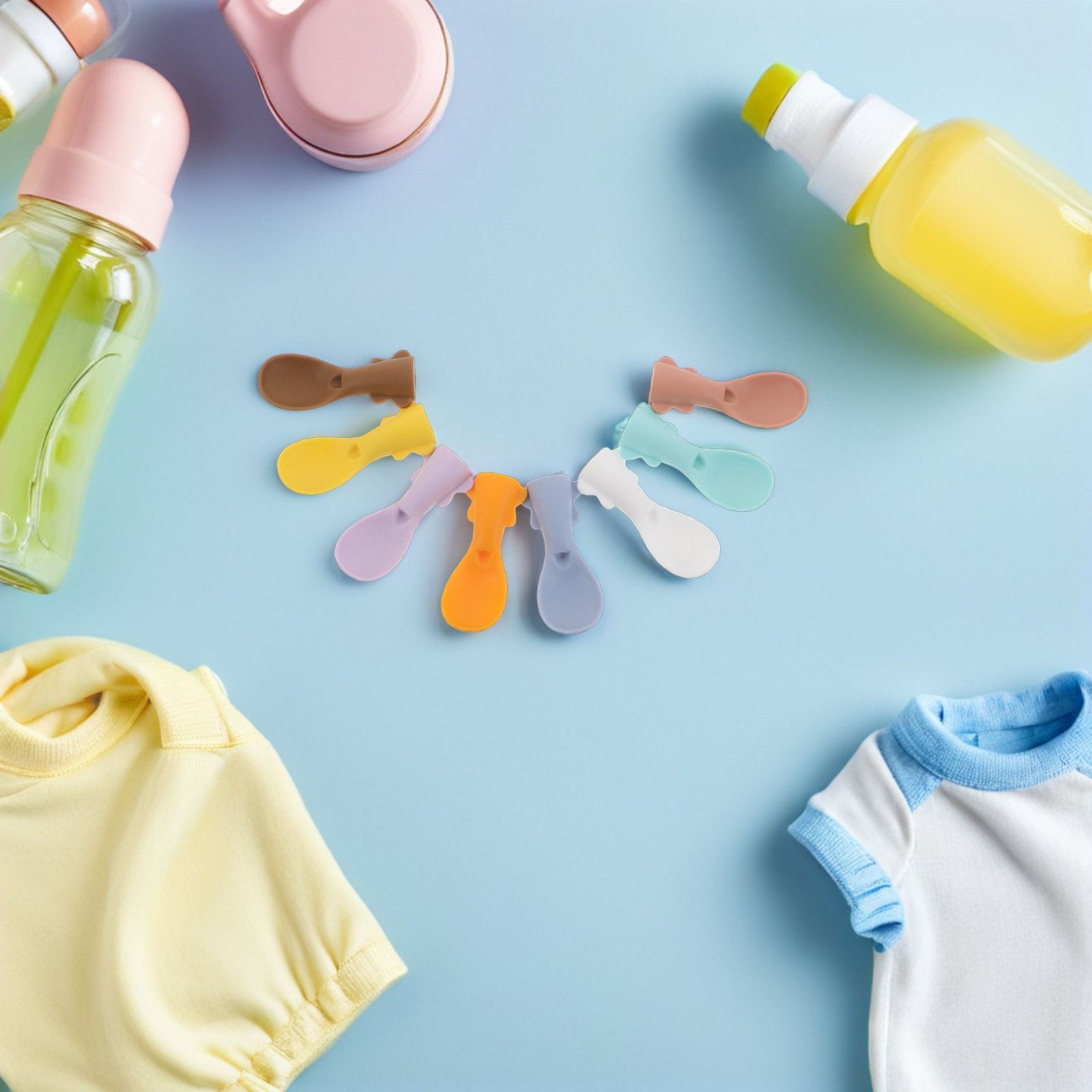 Baby Food Pouches Reusable - 8 unidades de colheres de silicone