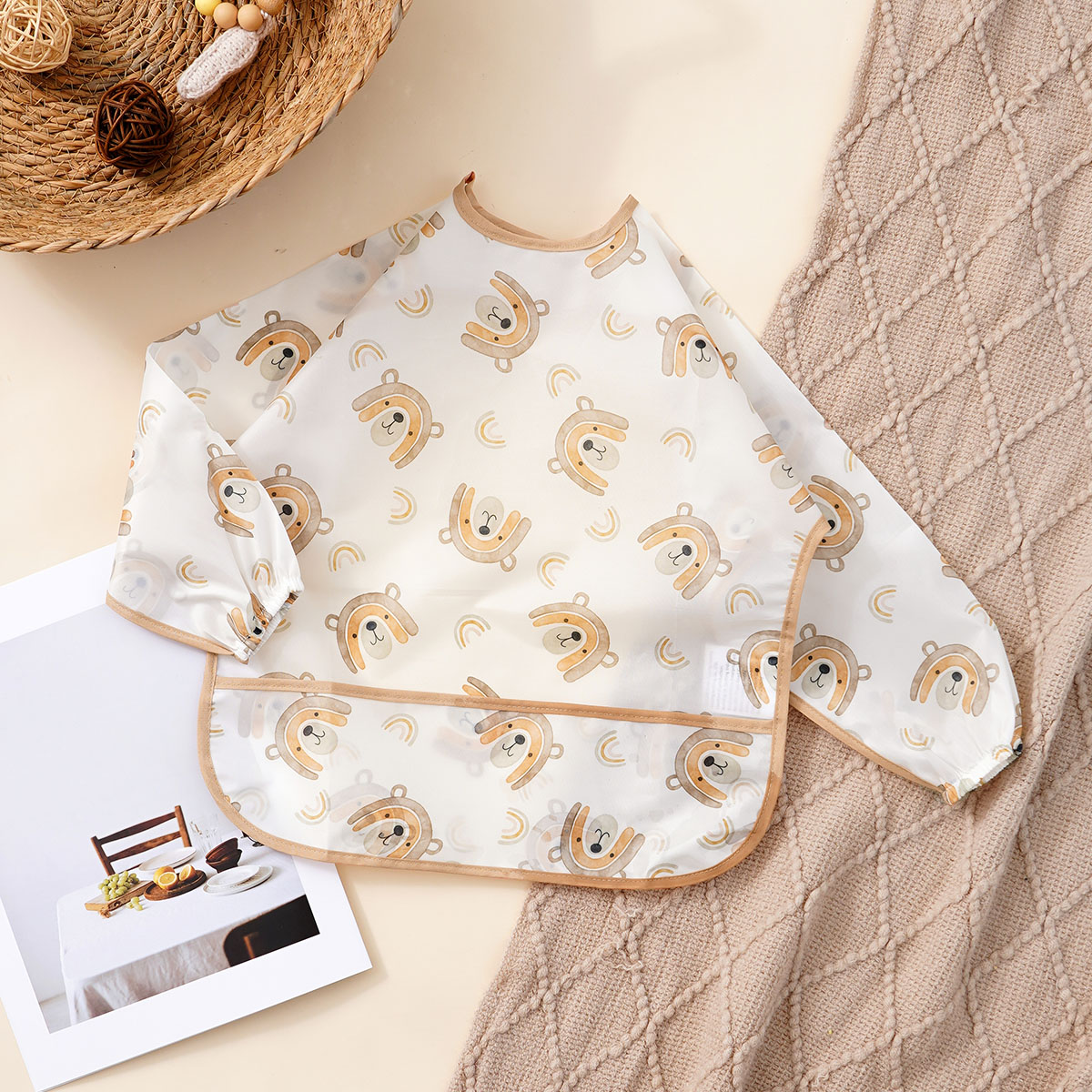 Bib Long Sleeve - Babador de bebê de manga comprida,