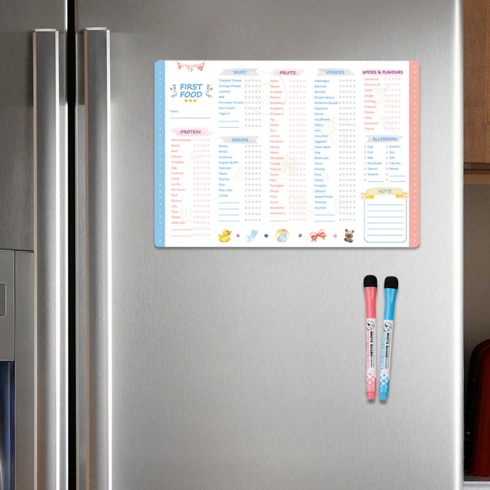 Baby Food Checklist - Quadro Magnético de Primeiros Alimentos para