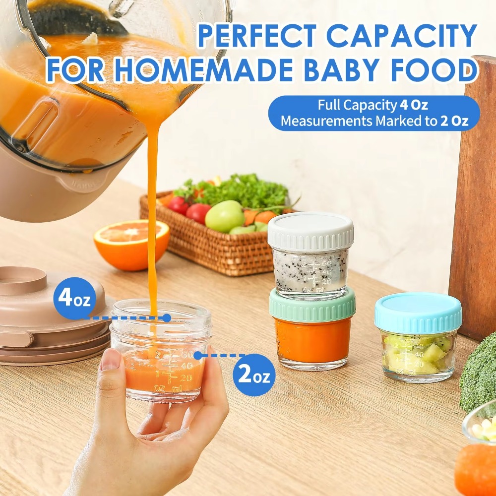 Conjunto de 6 Frascos de Vidro - Baby Food Containers Glass avaliação e preço