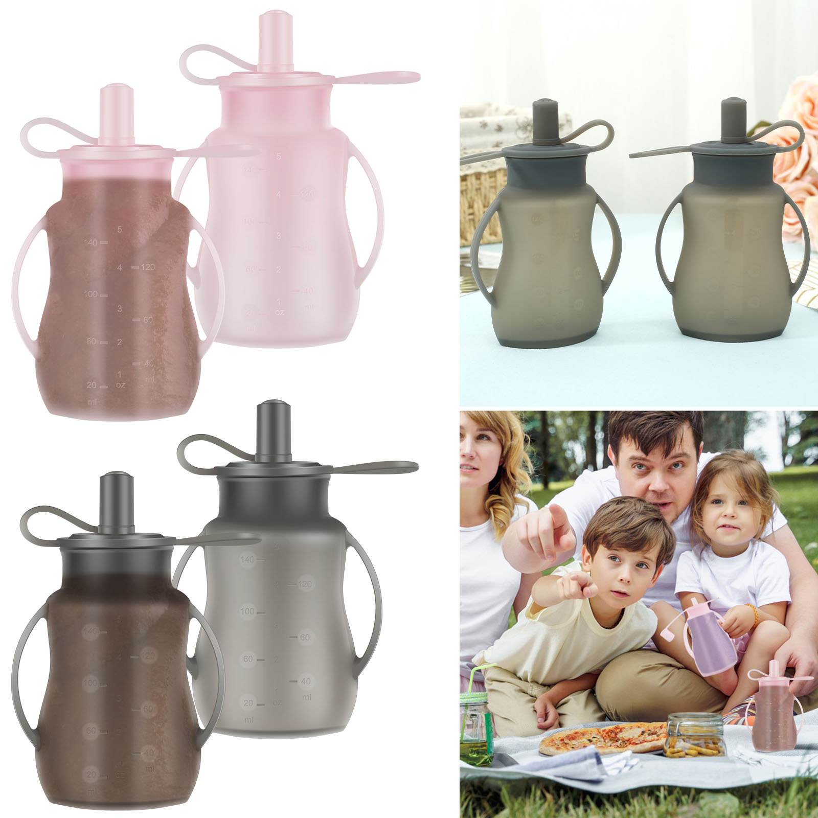 2 pçs malotes de alimentação d - Baby Food Pouches Reusable avaliação e preço