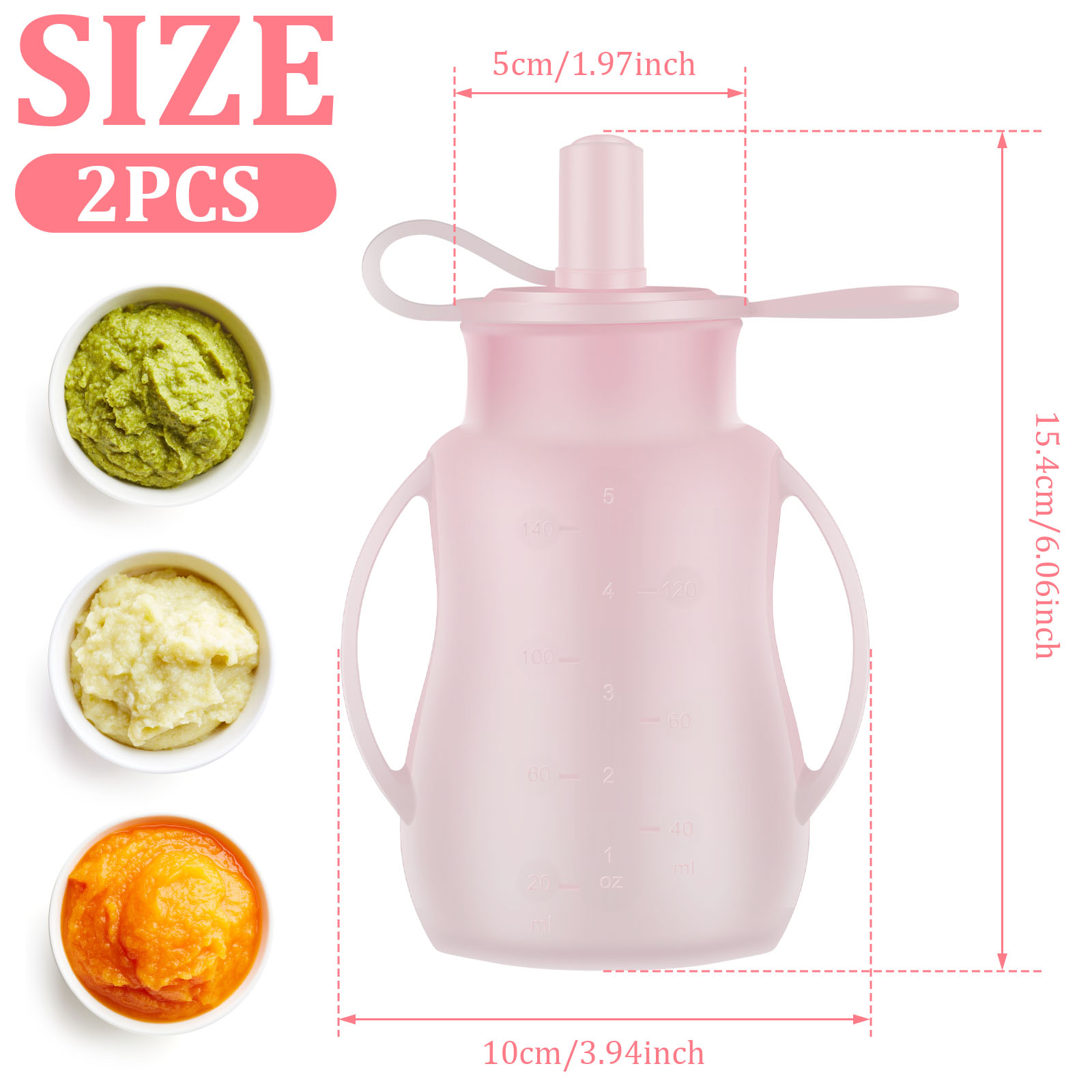 2 pçs malotes de alimentação d - Baby Food Pouches Reusable avaliação e preço