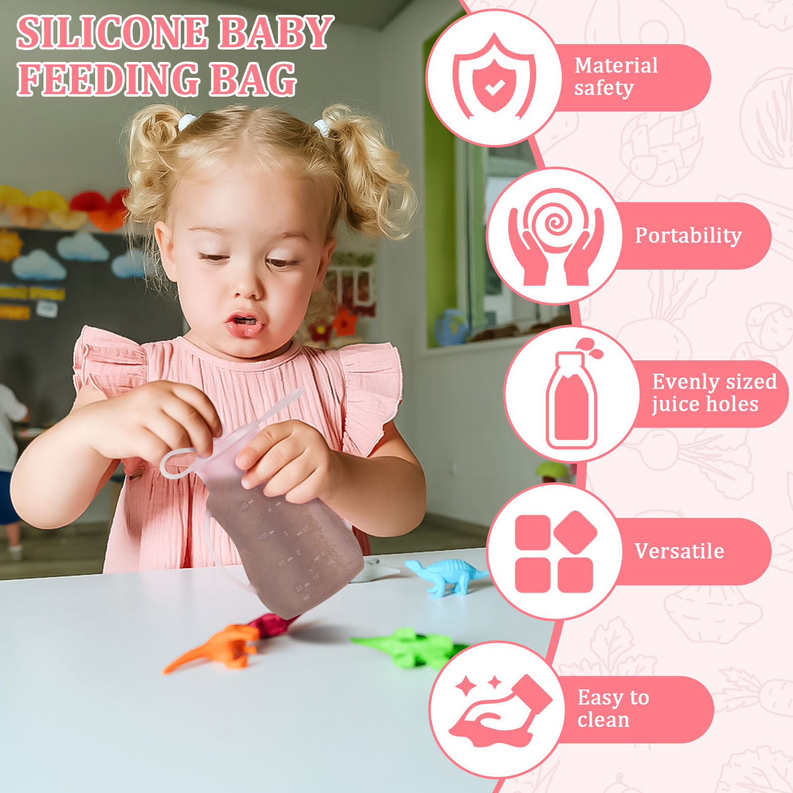 2 pçs malotes de alimentação d - Baby Food Pouches Reusable avaliação e preço