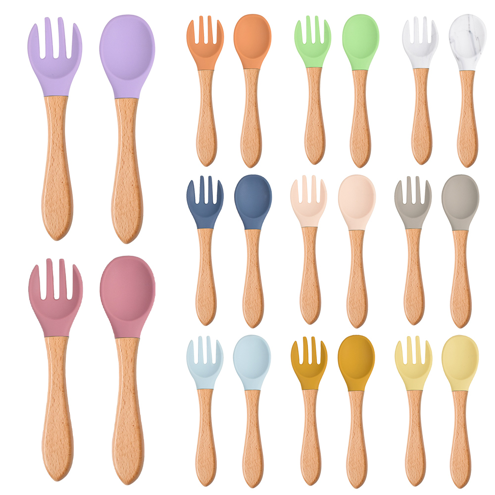 2 pçs/set bebê colher de silic - Baby Kitchen Food avaliação e preço