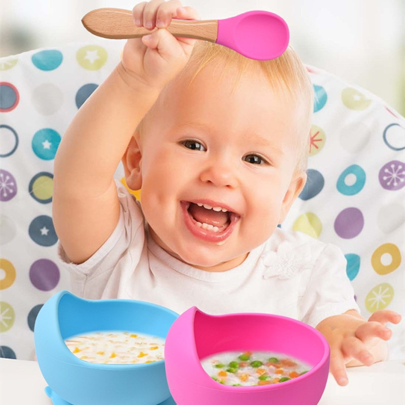 2 pçs/set bebê colher de silic - Baby Kitchen Food avaliação e preço