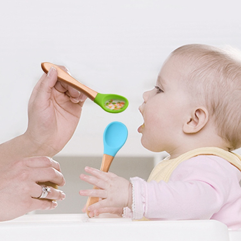 2 pçs/set bebê colher de silic - Baby Kitchen Food avaliação e preço