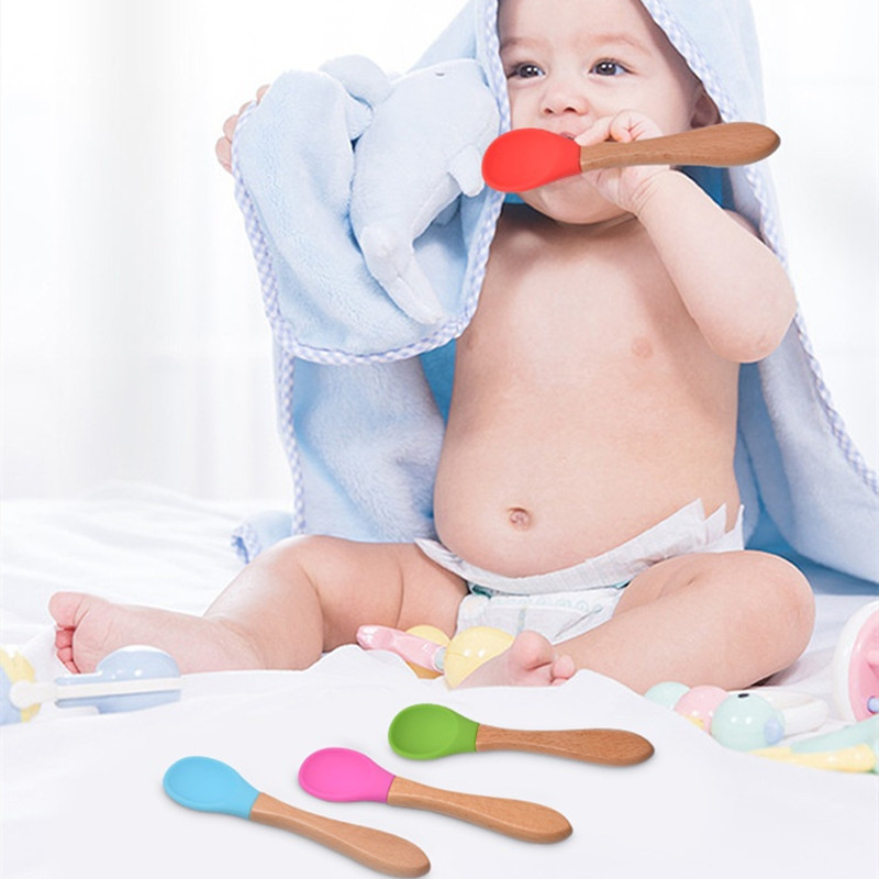 2 pçs/set bebê colher de silic - Baby Kitchen Food avaliação e preço