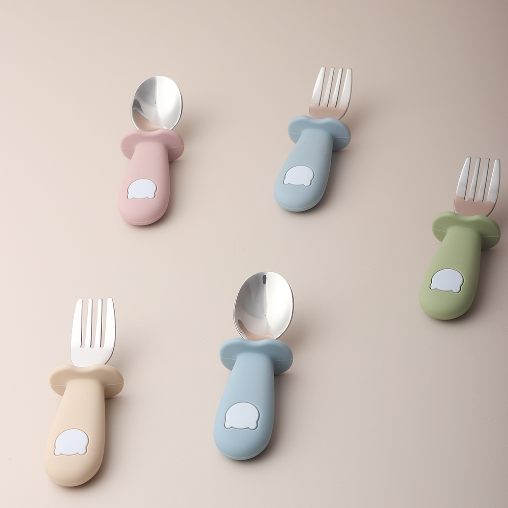 Colher e Garfo de Silicone em  - Baby Kitchen Food avaliação e preço