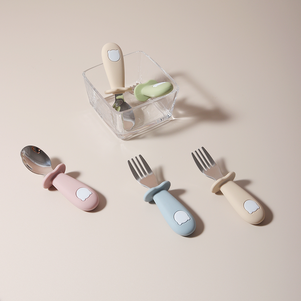 Colher e Garfo de Silicone em  - Baby Kitchen Food avaliação e preço