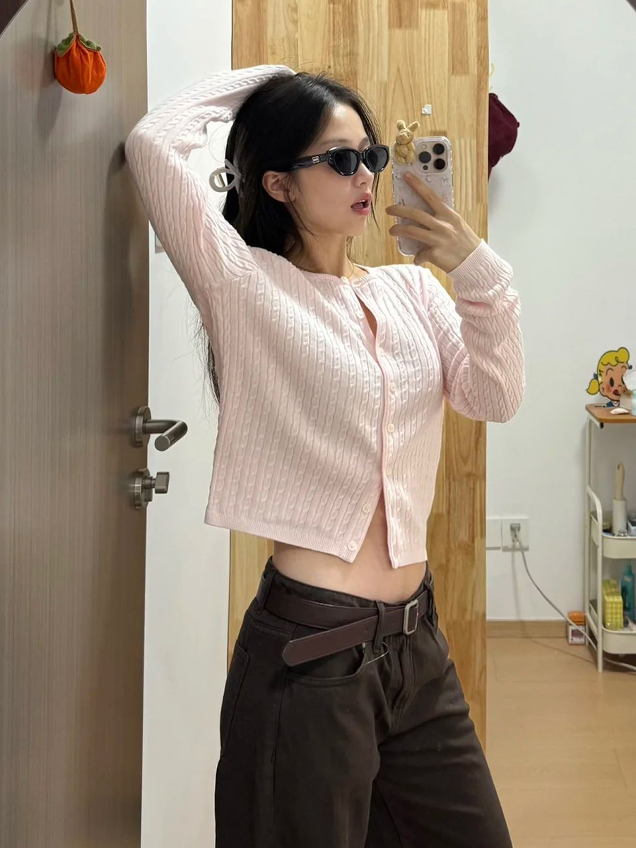 Torção flor bebê rosa camisola - Bib Long Sleeve avaliação e preço
